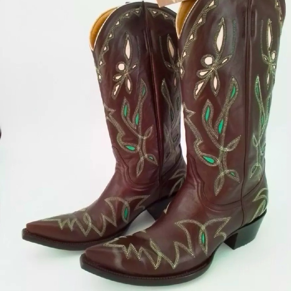 Rare NIB old gringo atlantic boots tourqoise and bone inlaid boots RTL $595 7.5 - Picture 2 of 8
